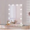 LUXFURNI Vanity Tabletop Hollywood Makeup Mirror with USB-powered Dimmable Light, Touch Control,