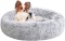 SAVFOX Long Plush Comfy Calming and Self-Warming Orthopedic Bed for Cat and Dog, Light Grey