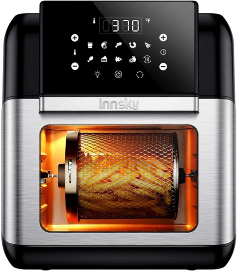 Innsky Air Fryer,10.6-Quarts Air Oven,Rotisserie Oven,1500W Electric Air Fryer Oven with LED Digital