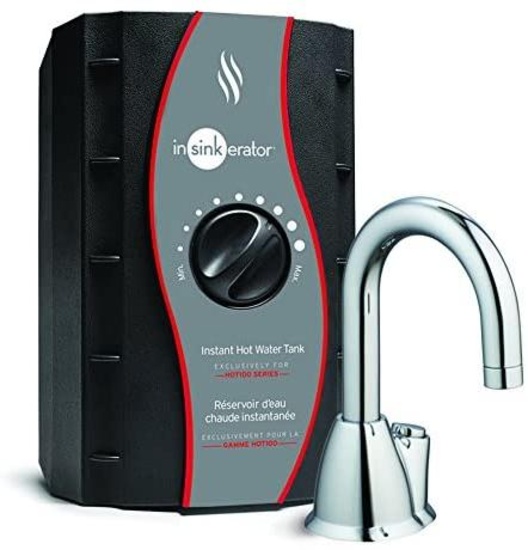 InSinkErator HOT100 Instant Hot Water Dispenser System - Faucet & Tank, Chrome, H-HOT100C-SS