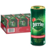 Perrier Strawberry Flavored Carbonated Mineral Water, 8.45 Fl Oz (30 Pack) Slim Cans - $17.94