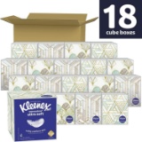 Kleenex Expressions Ultra Soft Facial Tissues, 18 Cube Boxes, 65 Tissues per Box(1,170 Total Tissues