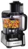 Hamilton Beach 12-Cup Stack and Snap Food Processor and Vegetable Chopper, Black, Stainless Steel