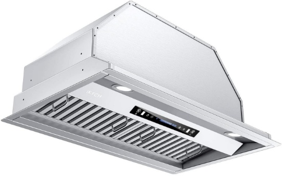 IKTCH 30 Inch Built-In/Insert Range Hood 900 CFM, Ducted/Ductless Convertible Duct - $389.00 MSRP