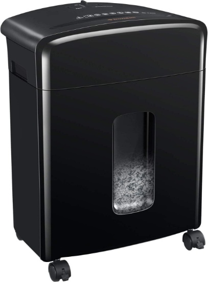 Bonsaii 12-Sheet Cross-Cut Paper and Credit Card Shredder with 3.5-gallons Pullout Basket, Black