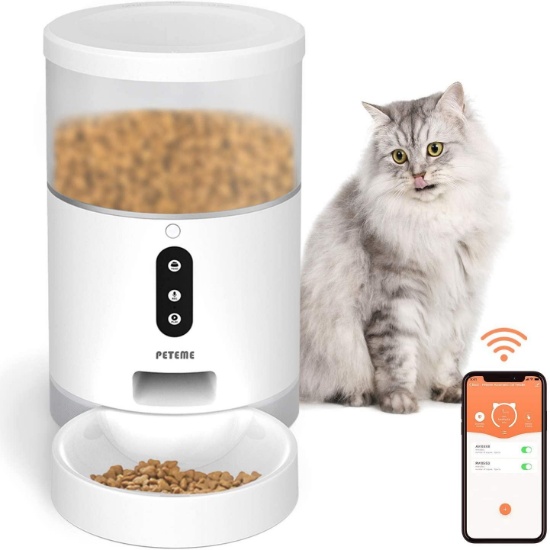 Peteme Automatic Cat Feeder, Smart Pet Feeder with APP Control, Food Dispenser for Cats, $79.99 MSRP
