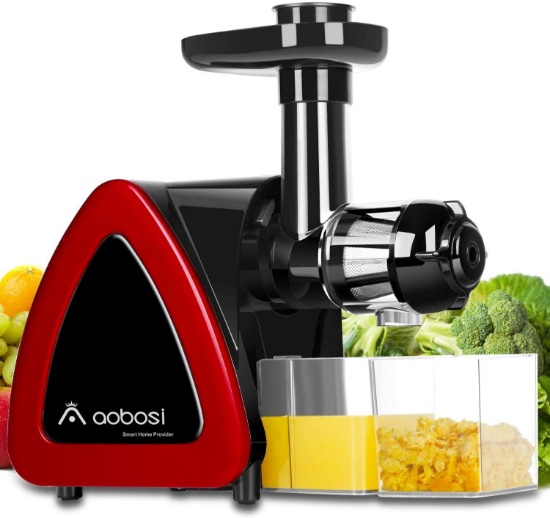 Aobosi Slow Masticating juicer Extractor, Cold Press Juicer Machine - Red - $89.99 MSRP