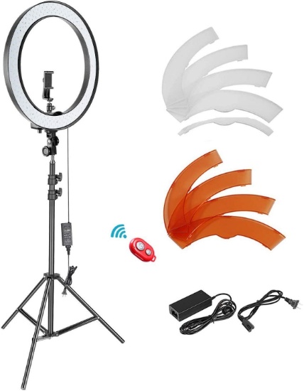 Neewer 18-inch SMD LED Ring Light Dimmable Lighting Kit (No Carrying Bag) - $102.39 MSRP