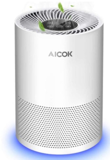 ...AICOK Air Purifier for Home Smokers and Pets Hair, True HEPA Filter, Quiet in Bedroom