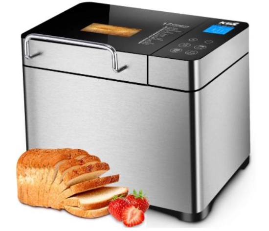 KBS Pro Stainless Steel Bread Machine, 2LB 17-in-1 Programmable XL Bread Maker