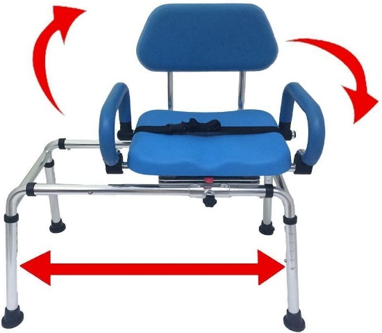 Platinum Health Carousel Sliding Transfer Bench with Swivel Seat - Blue - $298.00 MSRP