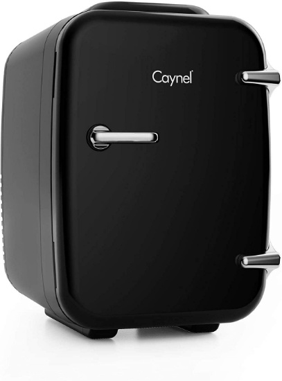 CAYNEL Mini Fridge Cooler and Warmer, (4Liter / 6Can) Portable Compact Personal Fridge, AC/DC Thermo