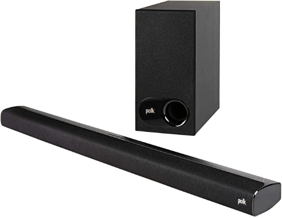 Polk Audio Signa S2 Ultra-Slim TV Sound Bar Works with 4K and HD TVs Wireless Subwoofer $174.97 MSRP