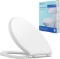 Hibbent Premium One Click Elongated Toilet Seat with Cover- White (Elongated) (1CLICK40V-W)