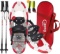 Gpeng 4-in-1 Xtreme Lightweight Terrain Snowshoes for Men Women Youth Kids Red