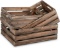 Barnyard Designs Rustic Wood Nesting Crates with Handles Decorative Farmhouse Wooden Storage (Brown)