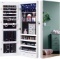 Nicetree 8 LED Mirror Jewelry Cabinet, Jewelry Armoire Organizer with Full Screen Mirror, Wall/Door