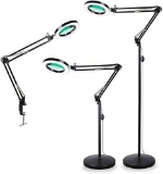 TOMSOO 3-in-1 Magnifying Glass Floor Lamp with Clamp