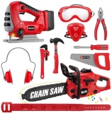 IBaseToy Toy Chainsaw, Kids Chainsaw Toys Tools with Jig Saw and Realistic Sounds and Lights