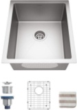 Bar Sink, TORVA 17-Inch Undermount Kitchen Sink, 16 Gauge Stainless Steel Single Bowl- $175.99 MSRP