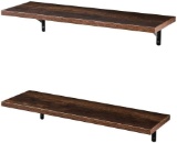 Superjare Wall Mounted Floating Shelves, Set of 2 Brown - $31.99 MSRP