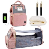 Happy Luoka 3 in 1 Diaper Bag Backpack with Changing Station - E-mauve - $39.77 MSRP