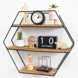 TFer Hexagon Floating Wall Shelves Geometric Decorative Farmhouse Shelf - $33.99 MSRP