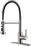 Rulia Kitchen Sink Faucet, Spring Pull-Down Kitchen Faucets,Brushed Nickel, RB1027 - $56.99 MSRP