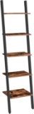 Hoobro Ladder Shelf, 5-Tier Narrow Bookshelf Leaning-Against-Wall, Rustic Brown BF71CJ01 $65.99 MSRP