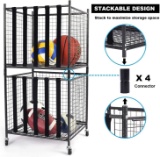 Mythinglogic Rolling Sports Ball Storage Cart, Sports Lockable Ball Storage Locker 2 Set $95.99 MSRP
