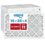 Aerostar Allergen And Pet Dander 16x25x4 MERV 11 Pleated Air Filter, 6-Pack - $77.12 MSRP