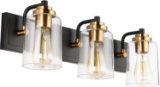 SOLFART Matt Black Vintage Bathroom Vanity Light Fixtures Over Mirror Glass Globe 3 - $92.90 MSRP