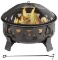Garden Treasures 29.92-In W Antique Black Steel Wood-Burning Fire Pit