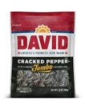 DAVID Roasted and Salted Cracked Pepper Jumbo Sunflower Seeds, 5.25 oz, 12 Pack