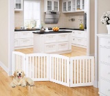 Wooden Freestanding Foldable Pet Gate for Dogs, 24 inch Pawland (SS18P101W)-White - $93.78 MSRP