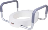 Carex 3.5 Inch Raised Toilet Seat w/Arms - For Round Toilets - Elevated Toilet Riser - $36.84 MSRP