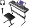 Starfavor 61 Key Portable Electric Keyboard Electronic Piano with Full-Size Keys for Beginners Adult