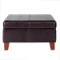 HomePop Luxury Large Faux Leather Storage Ottoman