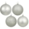 Vickerman 4 in. Silver Ball 4-Finish Asst Christmas Ornament (N591007A)