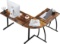 GreenForest L Shaped Gaming Computer Desk 58.1'',L-Shape Corner Gaming Table, Rustic Brown