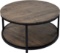 36 inches Round Coffee Table, Rustic Wooden Surface Top & Sturdy Metal Legs Industrial Sofa Table