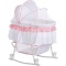 Dream On Me Lacy Portable 2-in-1 Bassinet And Cradle, Pink/White