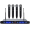 Wireless Microphone System 4 Handheld Professional Fixed Frequency Channel Cordless Mics Set