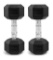 Sporzon! Rubber Encased Hex Dumbbell, Pair, Black