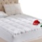 WhatsBedding Pillow Top Mattress Pad King Size Mattress Topper 100% Cotton, White