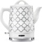 BELLA Electric Ceramic Tea Kettle with Boil Dry Protection and Detachable Swivel Base, Silver Foil