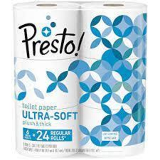 Amazon Brand - Presto! 308-Sheet Mega Roll Toilet Paper, Ultra-Soft