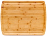 SKY LIGHT Extra Large Cutting Board, XL Organic Pre-Oiled Bamboo Chopping Board With - $49.99 MSRP