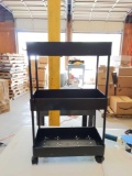 3 Tier Multipurpose Black Storage Rack with Wheels