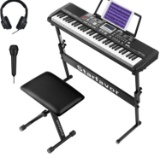 Starfavor 61 Key Portable Electric Keyboard Electronic Piano with Full-Size Keys for Beginners Adult